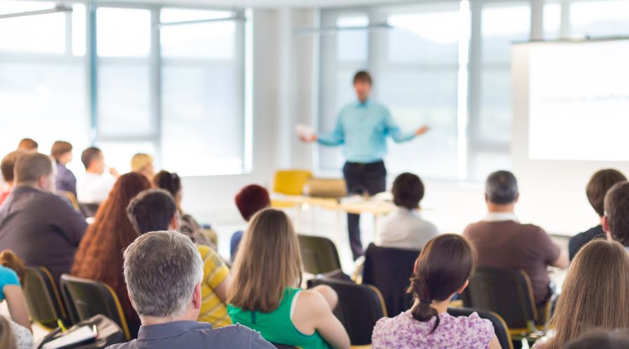 Professionals in training at a conference