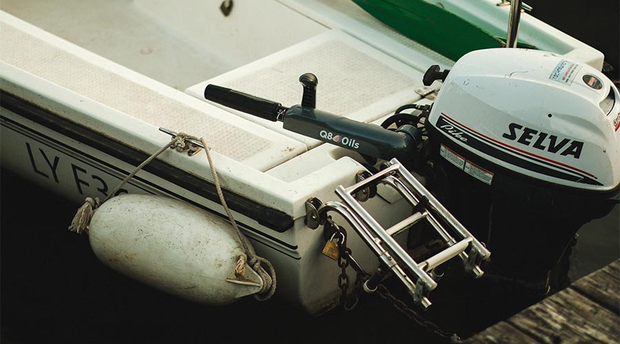 motor of a recreational boat