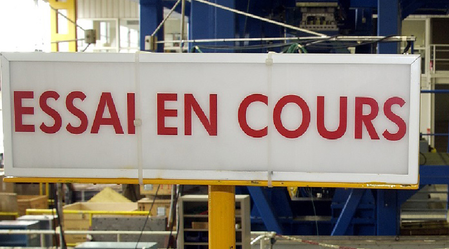 Panneau essais en cours