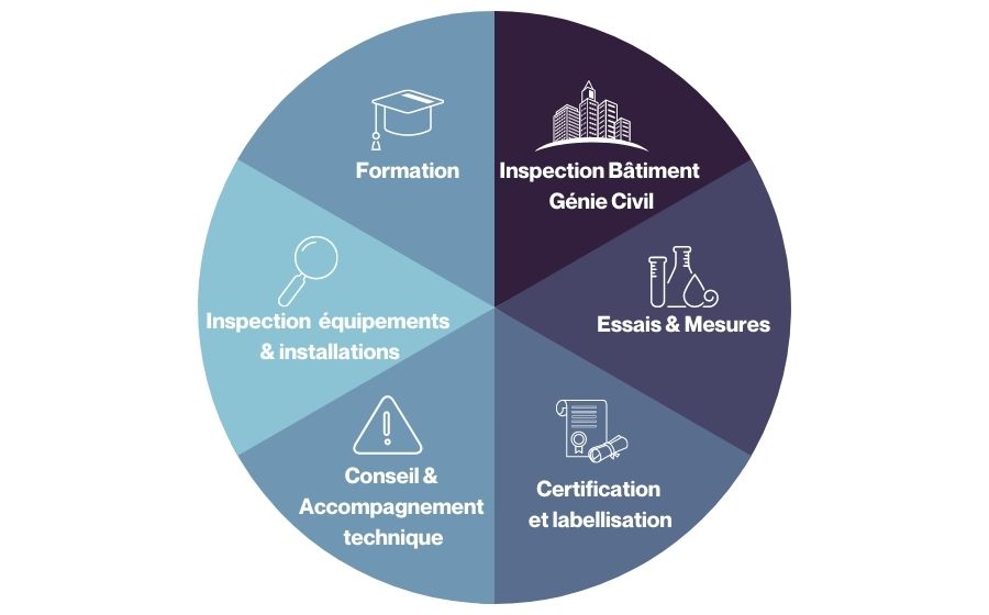 Diagramme présentant les métiers Apave